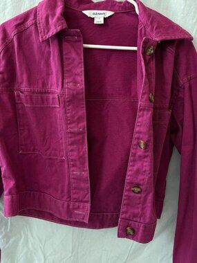 Old navy magenta cropped light jacket